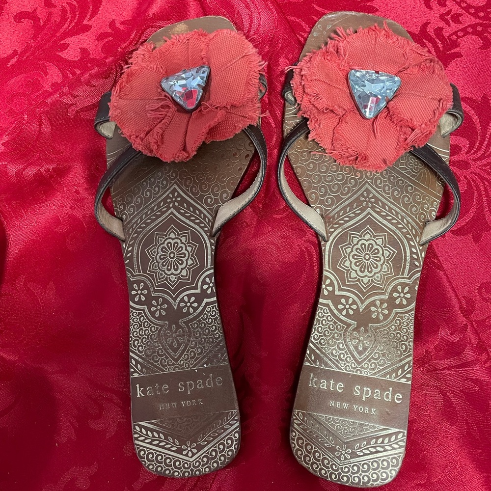 Kate Spade Red Geometric Sandals